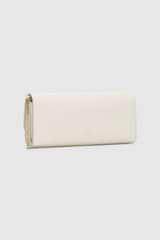 Back product shot of the Oroton Nelle Texture Clutch in Clotted Cream and Embossed leather material for Women