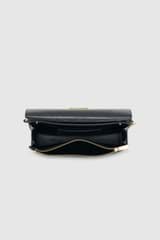 Internal product shot of the Oroton Nelle Texture Clutch in Black and Embossed leather material for Women