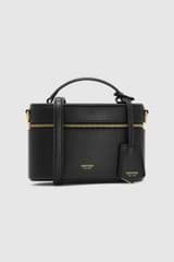 Front product shot of the Oroton Muse Vanity Crossbody in Black and Saffiano Leather material for Women