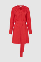 Front product shot of the Oroton Lace Detail Smock Dress in Poppy and 100% cotton material for Women