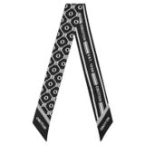 Front product shot of the Oroton Eve Foulard Skinny Scarf in Black/Cream and  for Women