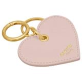 Front product shot of the Oroton Eve Heart Keyring in Blush and Pebble leather for Women