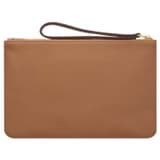 Back product shot of the Oroton Eve Medium Pouch in Tan and Pebble leather for Women