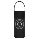 Front product shot of the Oroton Kaia Wine Bottle Holder in Black and Recycled canvas for Women