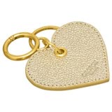 Front product shot of the Oroton Eve Heart Keyring in Gold and Pebble leather for Women