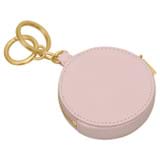 Back product shot of the Oroton Eve Round Pouch With Keyring in Blush and Pebble leather for Women