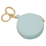 Back product shot of the Oroton Eve Round Pouch With Keyring in Duck Egg and Pebble leather for Women