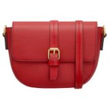 Front product shot of the Oroton Dylan Small Saddle Bag in Dark Ruby and  for Women