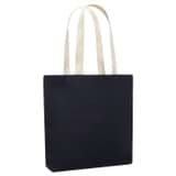 Back product shot of the Oroton Kaia Portrait Tote in Dark Navy/Natural and Recycled canvas for Women