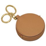 Back product shot of the Oroton Eve Round Pouch With Keyring in Tan and Pebble leather for Women