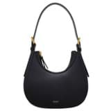 Front product shot of the Oroton Dylan Mini Hobo in Black and Pebble leather material for Women