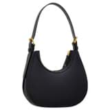 Back product shot of the Oroton Dylan Mini Hobo in Black and Pebble leather material for Women