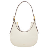 Front product shot of the Oroton Dylan Mini Hobo in Cream and Pebble leather material for Women