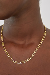 Profile view of model wearing the Oroton Airlee Necklace in Gold and  for Women