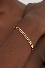 Profile view of model wearing the Oroton Airlee Bracelet in Gold and  for Women