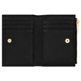 Internal product shot of the Oroton Margot Mini 10 Credit Card Zip Wallet in Black and Pebble leather for Women