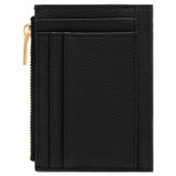 Back product shot of the Oroton Margot Mini 10 Credit Card Zip Wallet in Black and Pebble leather for Women