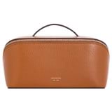 Front product shot of the Oroton Muse Medium Beauty Case in Cognac and Saffiano And Smooth Leather for Women