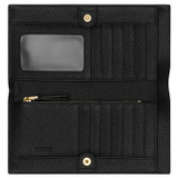 Internal product shot of the Oroton Lilly Soft Fold Wallet in Black and Pebble Leather for Women