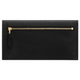 Back product shot of the Oroton Lilly Soft Fold Wallet in Black and Pebble Leather for Women