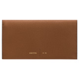 Front product shot of the Oroton Lilly Soft Fold Wallet in Cognac and Pebble Leather for Women