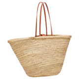 Oroton Madison Large Tote in Natural/Brandy and Straw/Smooth Leather Trims for Women