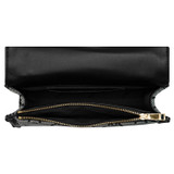 Oroton Lena Small Clutch in Black and Oroton Signature Recycled Jacquard Fabric. Smooth Leather for Women