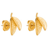 Front product shot of the Oroton Sage Cluster Studs in Worn Gold and  for Women
