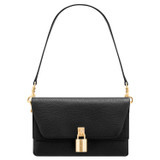Front product shot of the Oroton Tate Small Day Bag in Black and Pebble Leather for Women