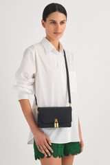 Oroton Tate Small Day Bag in Black and Pebble Leather for Women
