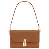 Front product shot of the Oroton Tate Small Day Bag in Brandy and Pebble Leather for Women