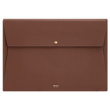 Front product shot of the Oroton Margot 15" Laptop Folio in Whiskey and Pebble Leather for Women