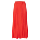 Front product shot of the Oroton Pleat Skirt in True Red and 100% Polyester for Women