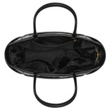 Oroton Lena Baby Bag, With Mat & Removable Pouch in Black and Oroton Signature Recycled Jacquard Fabric. Smooth Leather for Women