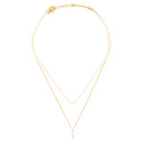 Front product shot of the Oroton Nyla Necklace Duo in Gold/White and Brass for Women