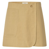 Front product shot of the Oroton Pocket Detail Skirt in Raffia and 81% Viscose, 17% Cotton, 2% Elastane for Women