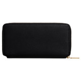 Back product shot of the Oroton Margot Medium Zip Around Wallet in Black and Pebble leather for Women