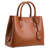 Detail product shot of the Oroton Muse Small Three Pocket Day Bag in Cognac and Saffiano And Smooth Leather for Women