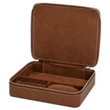 Internal product shot of the Oroton Weston Large Accessories Box in Tan and Pebble Leather for Men
