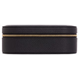 Front product shot of the Oroton Margot Medium Jewellery Case in Black and Pebble Leather for Women