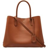 Front product shot of the Oroton Muse Three Pocket Day Bag in Cognac and Two Tone Saffiano Leather / for Women