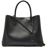 Front product shot of the Oroton Muse Three Pocket Day Bag in Black and Two Tone Saffiano Leather / for Women