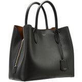 Detail product shot of the Oroton Muse Three Pocket Day Bag in Black and Two Tone Saffiano Leather / for Women