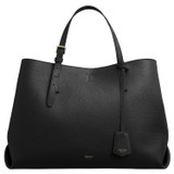 Front product shot of the Oroton Margot Large Day Bag in Black and Pebble Leather for Women