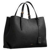 Detail product shot of the Oroton Margot Large Day Bag in Black and Pebble Leather for Women