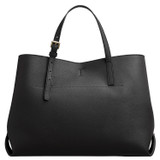 Back product shot of the Oroton Margot Large Day Bag in Black and Pebble Leather for Women