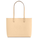 Front product shot of the Oroton Polly Medium Tote in Oatmeal and Pebble Leather for Women