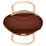 Internal product shot of the Oroton Polly Medium Tote in Oatmeal and Pebble Leather for Women