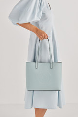 Oroton Polly Medium Tote in Duck Egg and Pebble Leather for Women