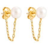 Oroton Nyla Studs in Gold/White and Brass base metal with precious metal plating for Women